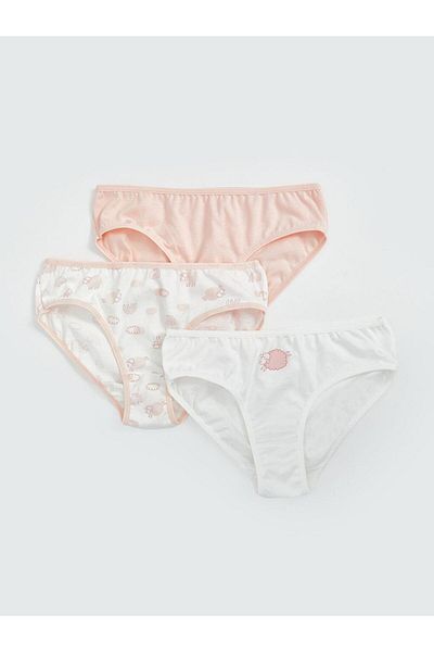 LC Waikiki LCW Παιδικά εμπριμέ εσώρουχα για κορίτσια 3 τμχ