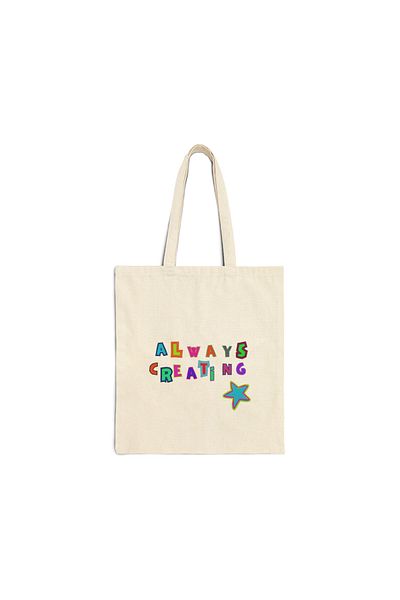 IVART Always Creating-Always Creative Printed Organic Gusseted Raw υφασμάτινη τσάντα