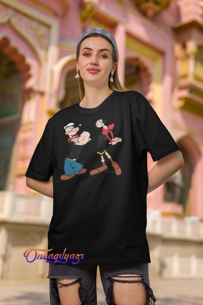 oneagılyazı Tricou oversize cu imprimeu Popeye