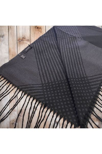 Sarar Model în carouri cu două fețe Black Kaşkol - KL-21