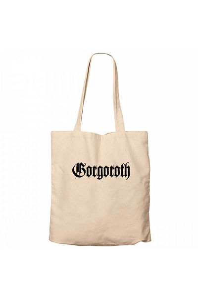 Z zepplin Gorgoroth Text Logo Cream Canvas Tote Bag