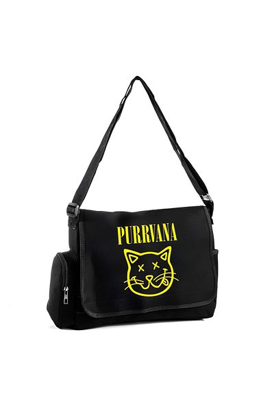 Aesthia PURRVANA Cat Partnership - Geantă Messenger cu buzunare, Design Special - Mingalondon