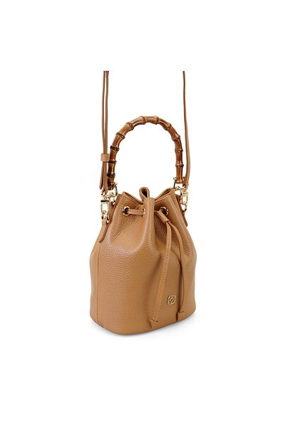 Desa Lexy Tan Women's Bamboo Strap Leather Shoulder Bag