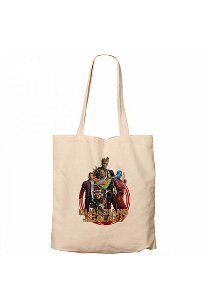 Z zepplin Guardians of the Galaxy Team Cream Canvas Tote Bag