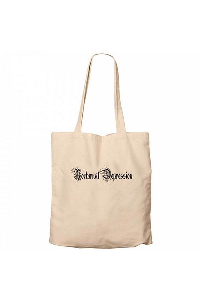 Z zepplin Nocturnal Depression Text Cream Zippered Cloth Bag Gabardine