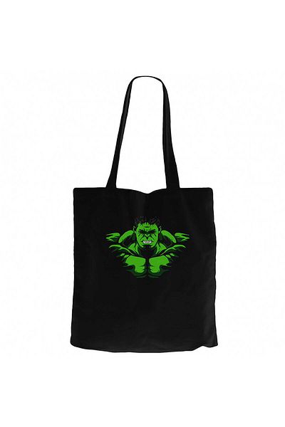 Z zepplin Hulk Angry Black Canvas Tote Bag