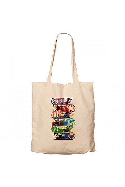 Z zepplin Marvel Heroes Cream Canvas Tote Bag