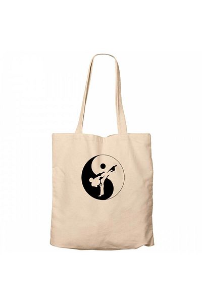 Z zepplin Karate Symmetry Martial Arts Cream Canvas Tote Bag