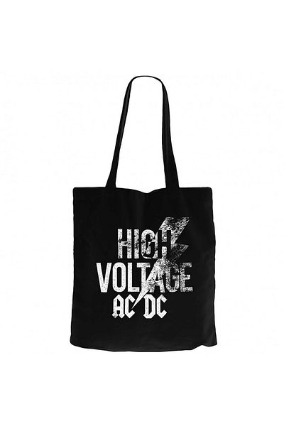 Z zepplin Ac Dc High Voltage Black Canvas Tote Bag