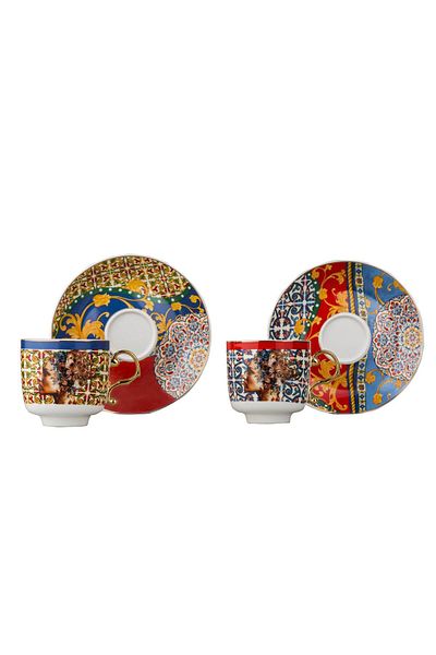Lucky Art Hannah Set of 2 Bone Teacups - Lyeg 210