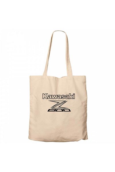 Z zepplin Kawaski Z800 Text Cream Canvas Tote Bag