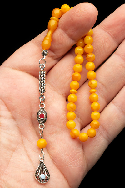 OTTOTESBİH Men's Gift 6mm Tiny Size Beirut Drop Amber Rosary