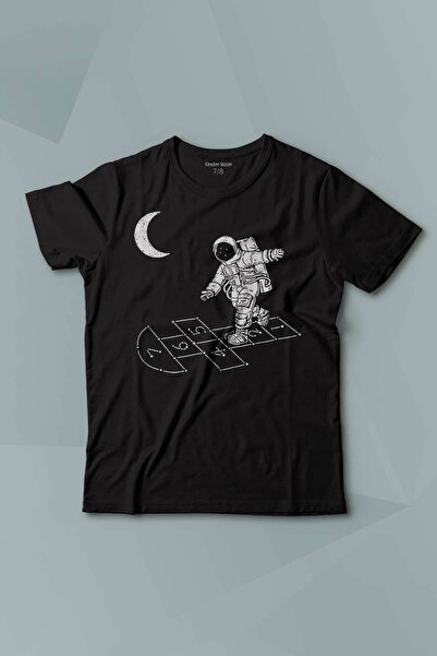 Kendim Seçtim تي شيرت للأطفال مطبوع عليه كوزموس سيك سك في الفضاء - كم قصير