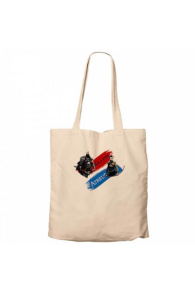 Z zepplin God of War Atreus Kratos Cream Zippered Cloth Bag Gabardine