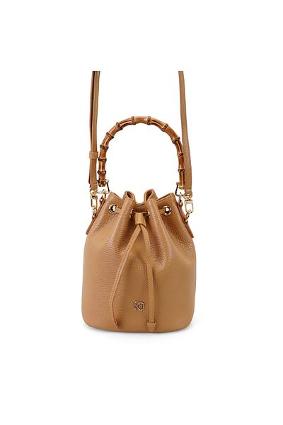 Desa Lexy Tan Women's Bamboo Strap Leather Shoulder Bag