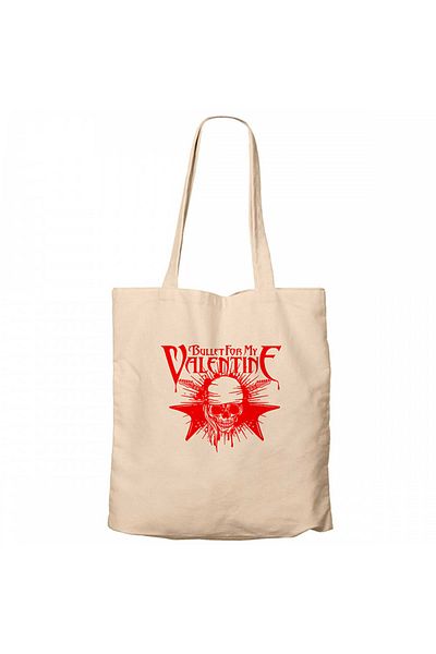 Z zepplin Bullet for My Valentine Skull Cream Zipper Cloth Bag Gabardine