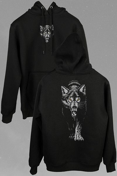 Kendim Seçtim Bozkurt Wolf Head Wolf Grey Bozkurt Hanorac imprimat față și spate Hanorac cu glugă unisex