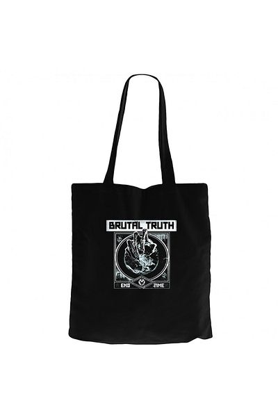 Z zepplin Brutal Truth End Time Black Canvas Tote Bag