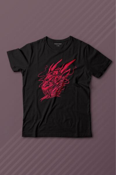 Kendim Seçtim Dragon Japanese Dragon Japanese Printed T-Shirt Children's T-shirt