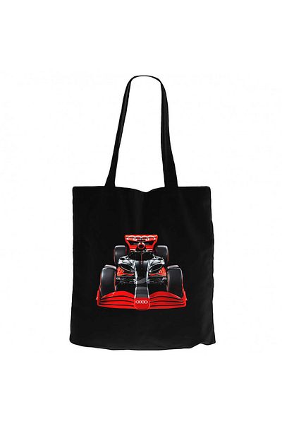Z zepplin F1 Audi Formula Black Canvas Tote Bag