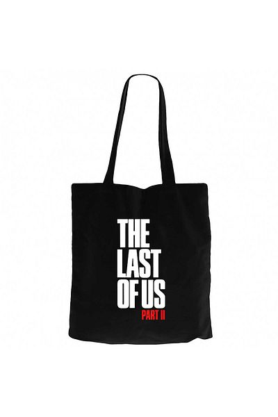 Z zepplin The Last of Us Part 2 Lettering Black Canvas Tote Bag