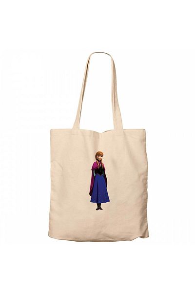 Z zepplin Frozen Anna silhouette Cream Canvas Tote Bag