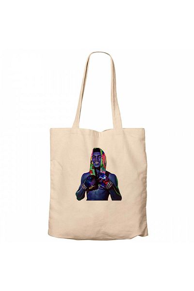 Z zepplin Muhammad Ali Color Cream Zippered Cloth Bag Gabardine