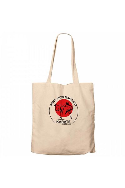 Z zepplin Karete Shotokan Red Circle Cream Canvas Tote Bag