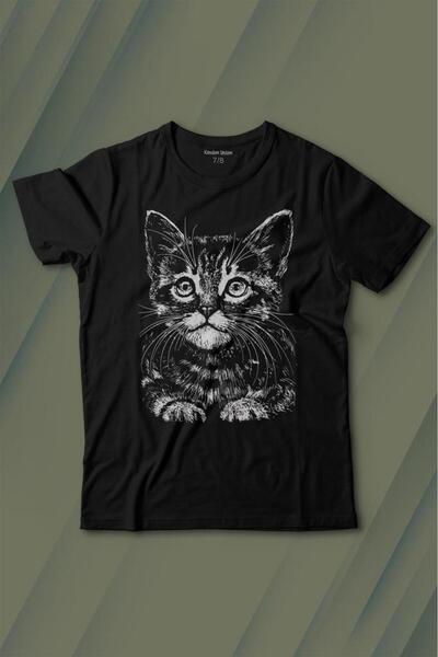 Kendim Seçtim Black Cat Black Cat Tricou Imprimat Tricou Copii