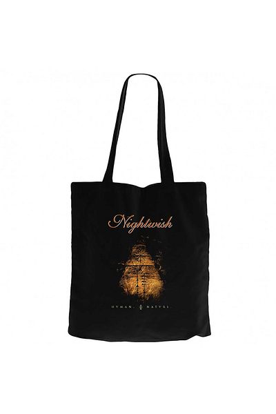 Z zepplin Nightwish Human II Nature Μαύρη υφασμάτινη τσάντα με φερμουάρ Gabardine