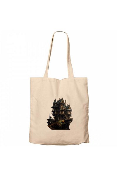 Z zepplin Τσάντα Castle in The Forest Cream Canvas Tote Bag
