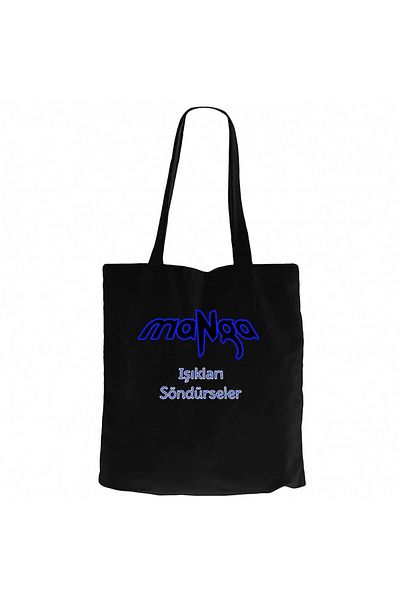 Z zepplin Black Canvas Tote Bag if the Manga Blows Lights