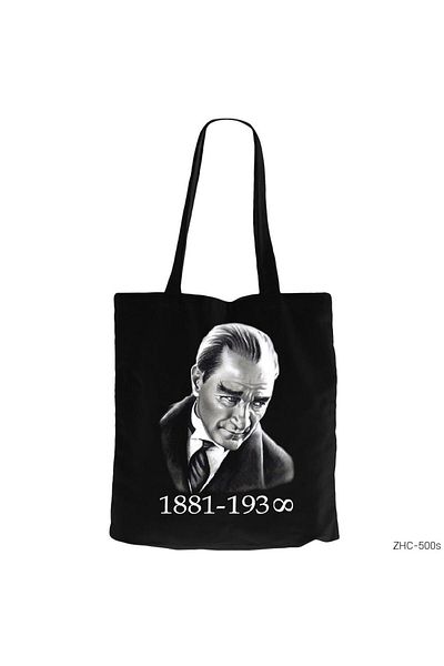 Z zepplin Ataturk Black Canvas Cloth Bag