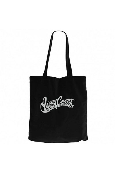 Z zepplin West Coast Customs Text Black Canvas Tote Bag