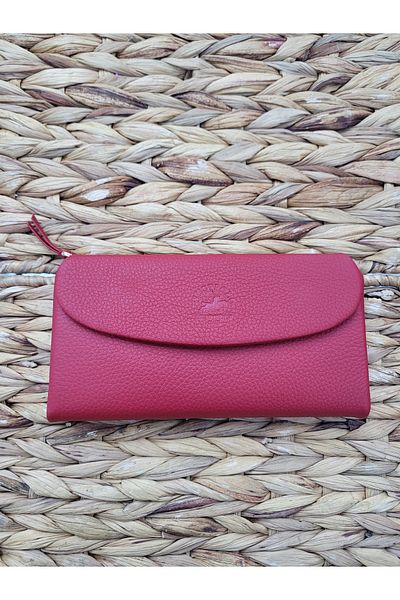 Westpolo West Polo Genuine Leather Ultra-Light Women's Large Size Wallet with Magnet Detail