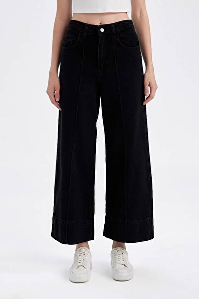 DeFacto Κοντό φαρδύ ψηλόμεσο τζιν παντελόνι D8356ax24au