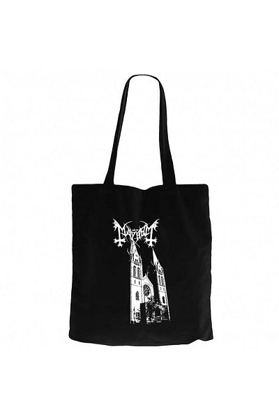 Z zepplin Mayhem Originators Of The Northern Darkness Black Canvas Tote Bag