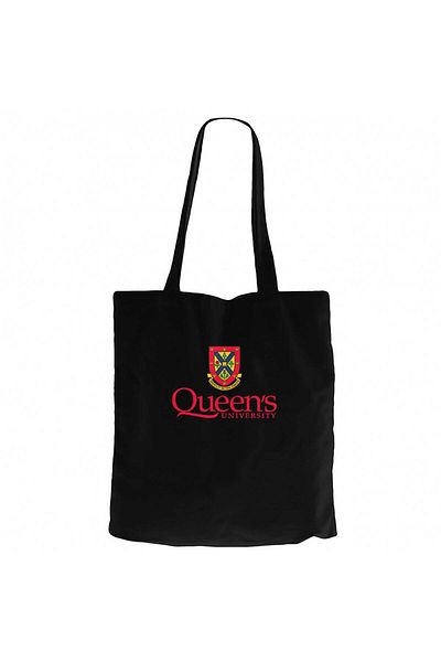 Z zepplin Λογότυπο Queen's University Μαύρη υφασμάτινη τσάντα με φερμουάρ Gabardine