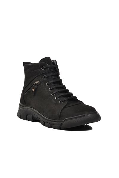 AYAKMOD Μαύρα ανδρικά μποτάκια Nubuck