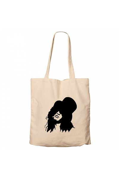 Z zepplin Slash Portrait Cream Zippered Cloth Bag Gabardine