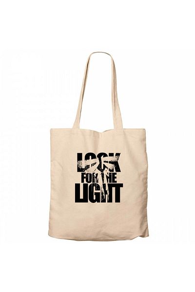 Z zepplin The Last of Us Look for the Light Text Cream Zippered Cloth Bag Gabardine