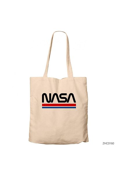 Z zepplin Nasa Red Blue Cream Zippered Cloth Bag Gabardine