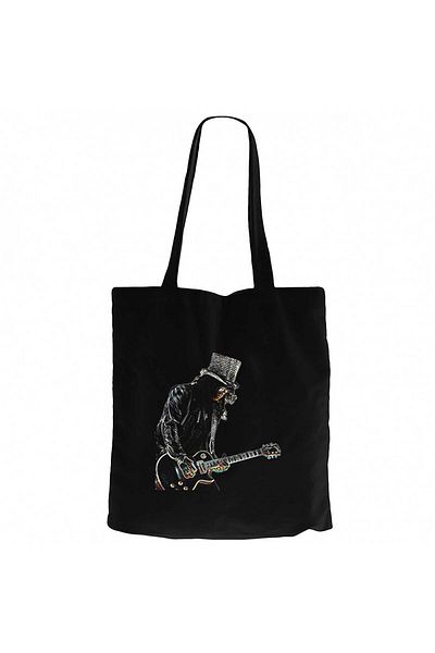 Z zepplin Slash Silhouette Guitar Black Canvas Cloth Bag