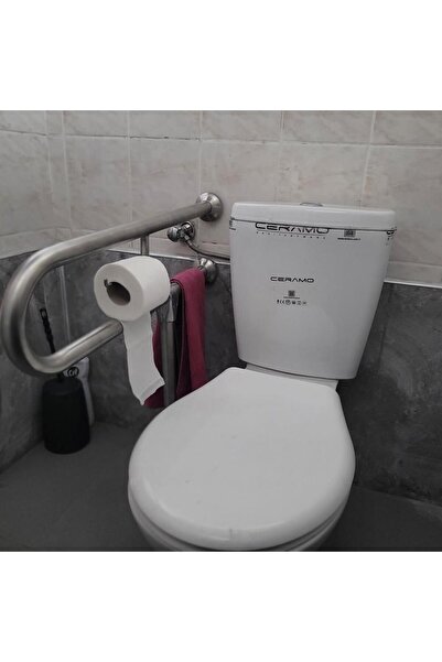 OTOBİR YENİ ENGELLİ TUTUNMA BARI TUVALET KAĞITLIKLI BANYO WC PASLANMAZ MAT SATİNE YÜZEYLİ SABİT AYARLANABİL