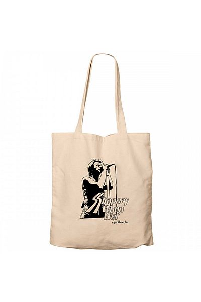 Z zepplin Bon Jovi Slippery When Wet Cream Zippered Cloth Bag Gabardine