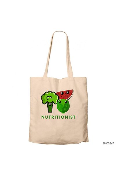 Z zepplin Dietitian - Nutritionist Cream Zippered Cloth Bag Gabardine