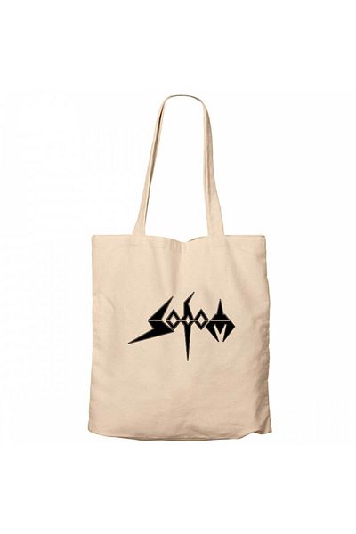 Z zepplin Sodom Text Cream Canvas Tote Bag