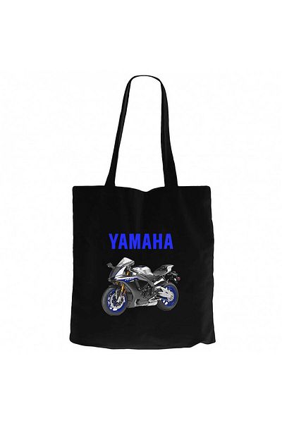 Z zepplin Yamha Text R1M Black Zippered Cloth Bag Gabardine