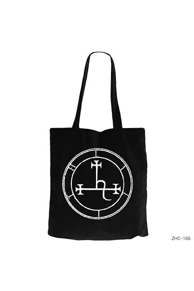 Z zepplin Sigil of Lilith Black Canvas Tote Bag