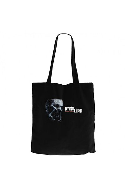 Z zepplin Dying Light Zombie Head Black Canvas Tote Bag